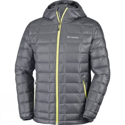 Chaquetas Columbia Trask Mountain 650 TurboDown Hooded Hombre - Gris / Amarillo - Chile YIG824610